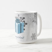 Mug cadeau de Noël bleu (Devant droit)