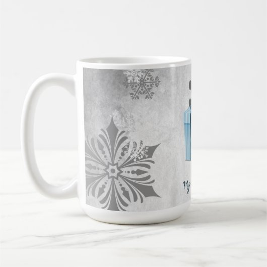Mug cadeau de Noël bleu (Gauche)