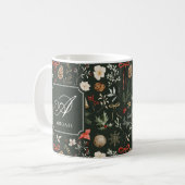 Mug Cadeau de Noël botanique hivernal festif (Devant gauche)