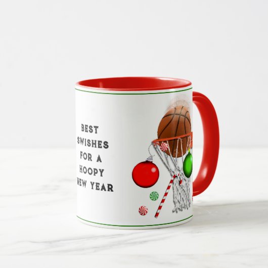 Mug Cadeau de Noël de basket-ball (Devant droit)