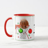 Mug Cadeau de Noël de basketball (Gauche)