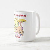 Mug Cadeau de Noël de chat, nom personnalisé (Devant droit)