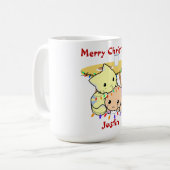 Mug Cadeau de Noël de chat, nom personnalisé (Devant gauche)