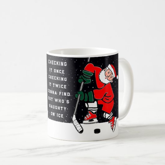 Mug Cadeau de Noël de hockey (Devant droit)