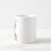 Mug Cadeau de Noël de renne de Noël rose personnalisé (Centre)