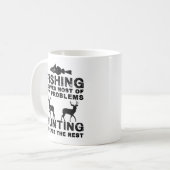 Mug Cadeau de Noël drôle de pêche et de chasse (Devant gauche)