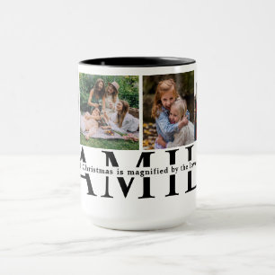 Mug Cadeau de Noël Famille 4-Photos Collage mignon cla
