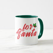 Mug cadeau de Noël, Festive Rouge et Vert Holly (Devant droit)