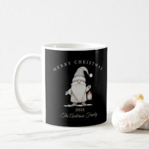 Mug Cadeau de Noël gnome blanc crème personnalisé
