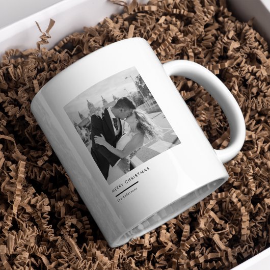Mug Cadeau de Noël minimaliste noir et blanc