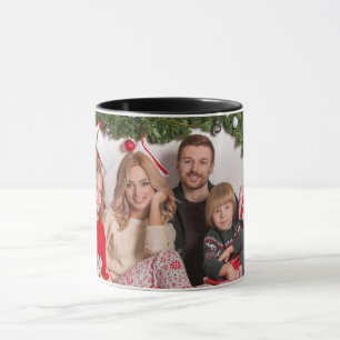 Mug Cadeau de Noël personnalisé avec photo de famille
