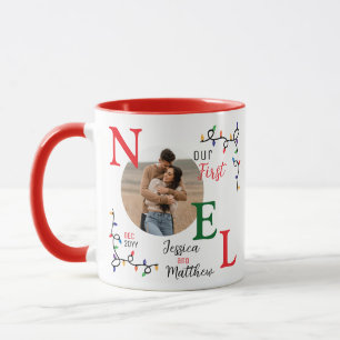 Mug Cadeau de Noël photo de couple 1ère fois