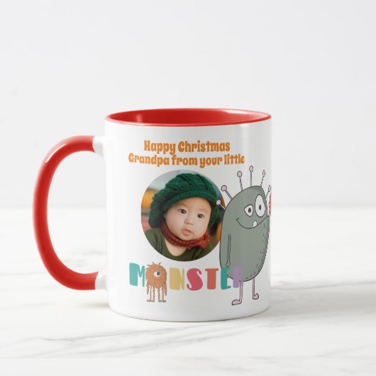 Mug Cadeau de Noël PHOTO PAPA de petits-enfants (Gauche)