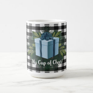 Mug Cadeau de Noël Plaid Buffalo   Bleu