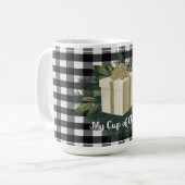 Mug Cadeau de Noël Plaid Buffalo | Or (Devant gauche)