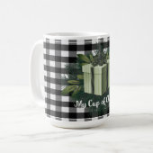 Mug Cadeau de Noël Plaid Buffalo | Vert (Devant gauche)
