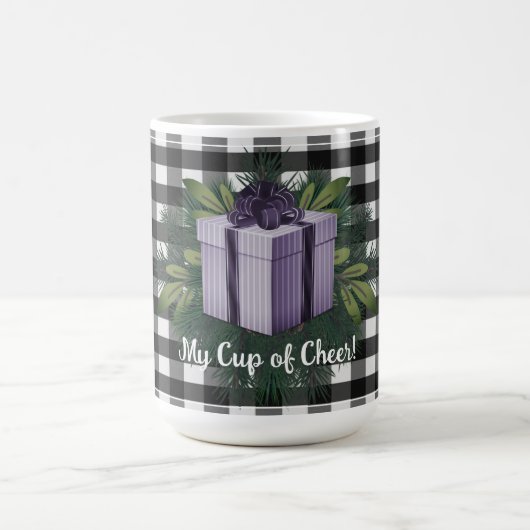Mug Cadeau de Noël Plaid Buffalo | Violet (Centre)