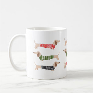 Mug Cadeau de Noël pour amateur de teckel chien saucis