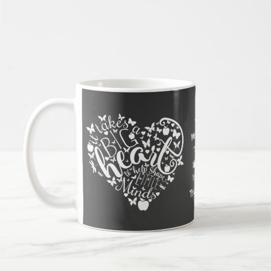 Mug Cadeau de Noël pour enseignant à grand cœur (Gauche)