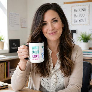 Mug Cadeau de Noël pour enseignant avec nom personnali