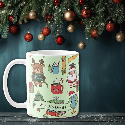 Mug Cadeau de Noël pour enseignant scolaire personnali
