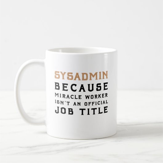 Mug cadeau de Noël pour l'administrateur système  (Gauche)