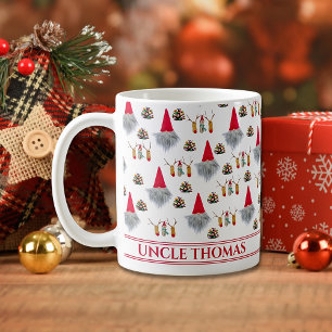 Mug Cadeau de Noël pour oncle, motif gnome et renne