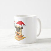 Mug Cadeau de Noël Pug Mignon Jouant de la Guitare (Devant droit)