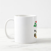 Mug Cadeau de Noël Pug Mignon Jouant de la Guitare (Gauche)