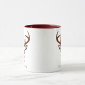 Mug Cadeau de Noël Reindeer personnalisé visage Maroon (Centre)