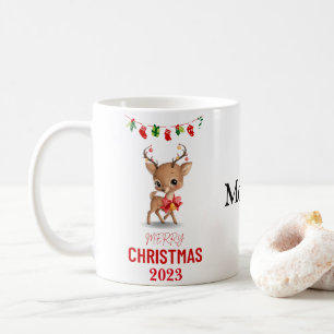 MUG CADEAU DE NOËL REINDEUR PERSONNALISÉ POUR CHACUN