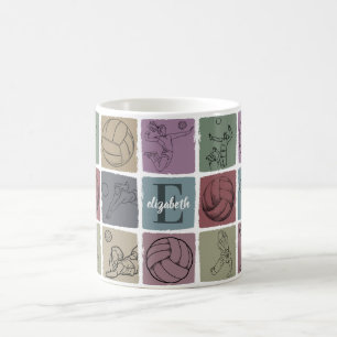 Mug Cadeau de nom de volley-ball personnalisé Joueur d