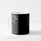 Mug Cadeau de papa colombien - Drôle Nutrition Facts - (Devant gauche)