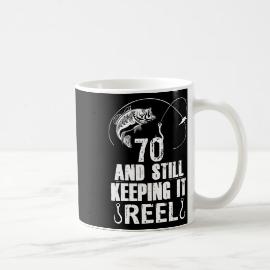 Mug Cadeau de pêche pour 70 ans pêcheur âgé de 70 ans (Droite)