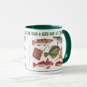 Mug Cadeau de pêcheur avec poisson Vintage illustratio (Devant droit)