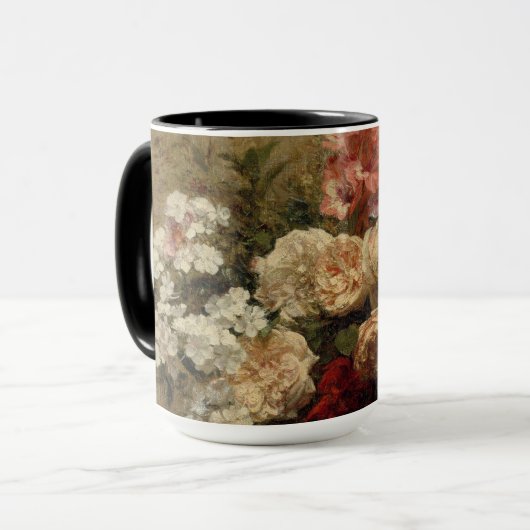 Mug Cadeau de peinture florale antique (Devant gauche)