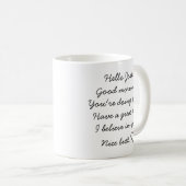 Mug Cadeau de petit ami personnalisé, matin inspirant (Devant droit)