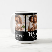 Mug Cadeau de photo Maman Date de création écriture bl (Devant gauche)