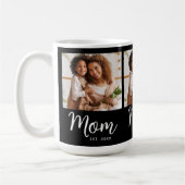Mug Cadeau de photo Maman Date de création écriture bl (Gauche)