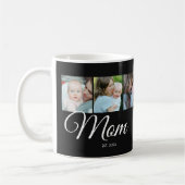 Mug Cadeau de photo noir 3 Script établi par maman (Gauche)