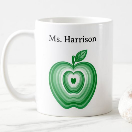 Mug Cadeau de pomme verte professeur enseignant nom pe