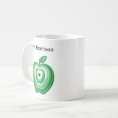 Mug Cadeau de pomme verte professeur enseignant nom pe (Devant gauche)