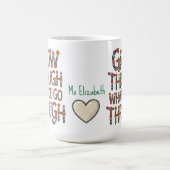 Mug Cadeau de professeur de typographie florale boho m (Centre)