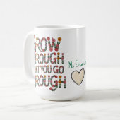 Mug Cadeau de professeur de typographie florale boho m (Devant gauche)