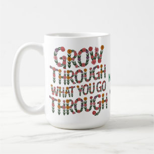 Mug Cadeau de professeur de typographie florale boho m