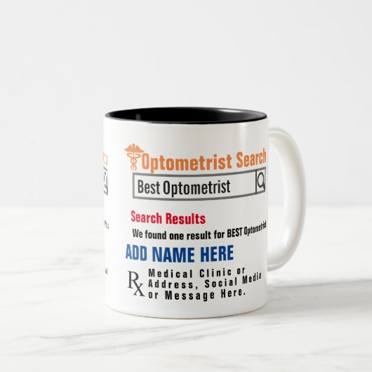 Mug cadeau de recherche optométriste (Devant droit)
