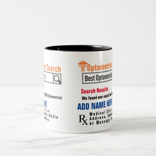 Mug cadeau de recherche optométriste (Centre)