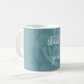 Mug Cadeau de remerciement de mariage floral bleu pous (Devant gauche)