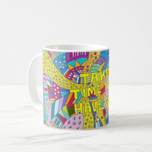 Mug Cadeau de retraite, affirmation positive, plaisir (Devant gauche)