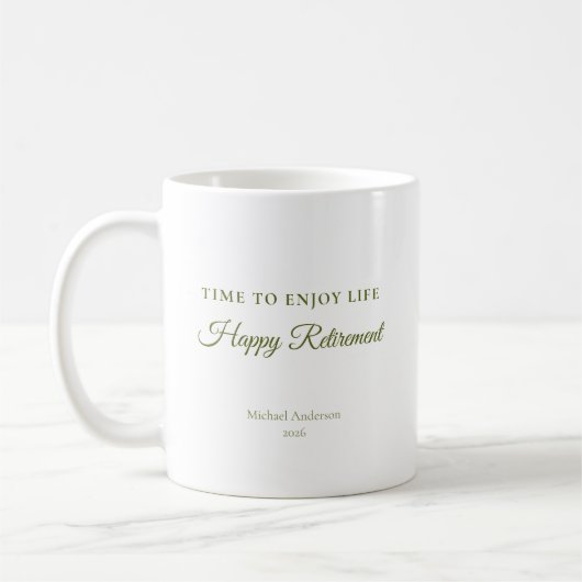 Mug Cadeau de retraite pour profiter de la vie (Gauche)